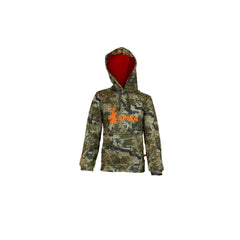 Biarri Camo | Spika Go Classic Hoodie - Front View Showing Handwarmer Pocket and Drawstring on Hoodie. 