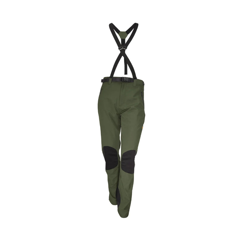 Olive | Spika Mens Frontier Pant - Front View Showing Reinforced Knee Patches. 