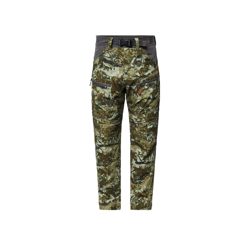 Biarri Camo | Spika Men's Xone Pants - Front View, Showing Clip Belt and Zip Pockets.