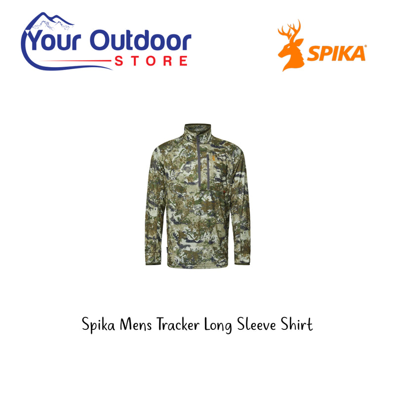Spika Mens Tracker Long Sleeve Shirt. Hero Image Showing Logos and Title. 