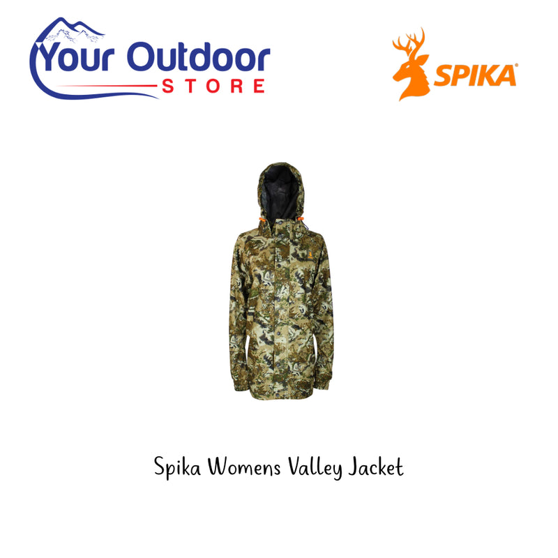 Spika Womens Valley Jacket. Hero Image Showing Logos and Title. 