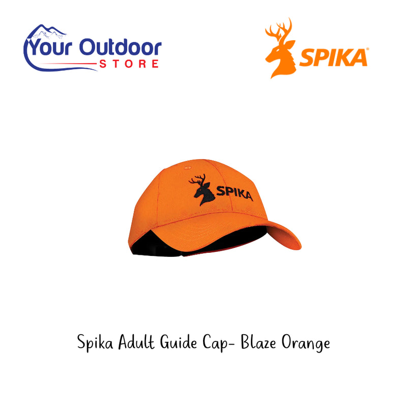 Spika Adult Guide Cap. Blaze Orange hero image with title and logos
