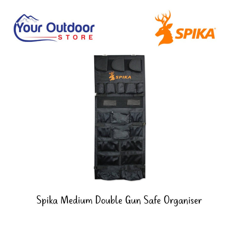 Spika Medium Double Gun Safe Organiser. Hero Image With Title and Logos.