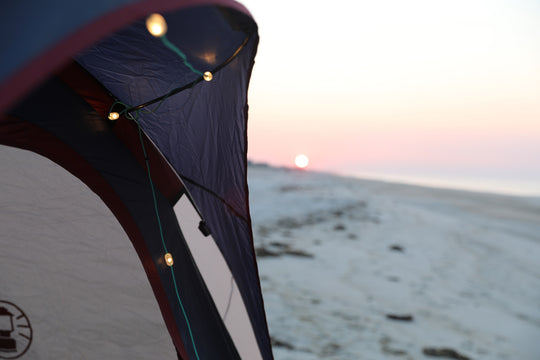 In use on a tent at the beach