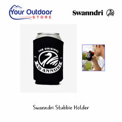 Black White | Swanndri Stubby Holder. Hero image with title and logos and lifestyle image insert