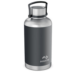 Slate | Side bottle with cap on and handle up. Dark grey colour