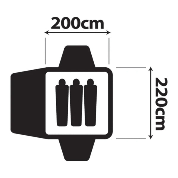 Oztrail Tasman 3V Dome Tent Floor Plan
