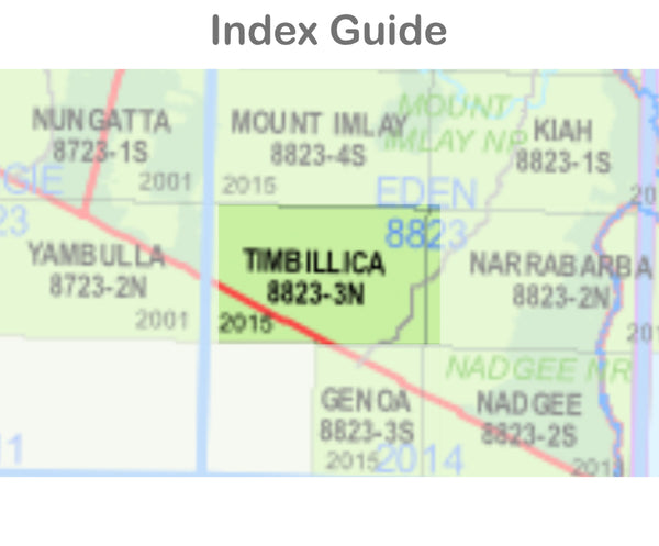 Timbillica 8823-3-N NSW Topographic Map 1 25k