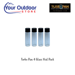 Turbo Pan 4 Glass Vial Pack. Hero Image Showing Logos and Title. 