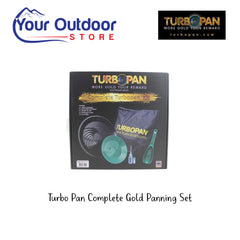 Turbo Pan Complete Gold Panning Set. Hero Image Showing Logos and Title. 