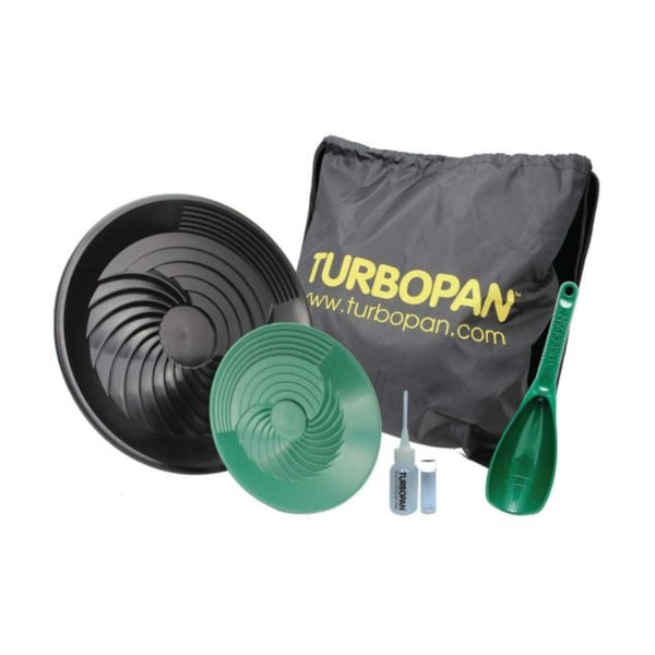 Complete Set. Small and Large Pan, Snuffer bottle, glass vial, Scoop and Storage Bag. 