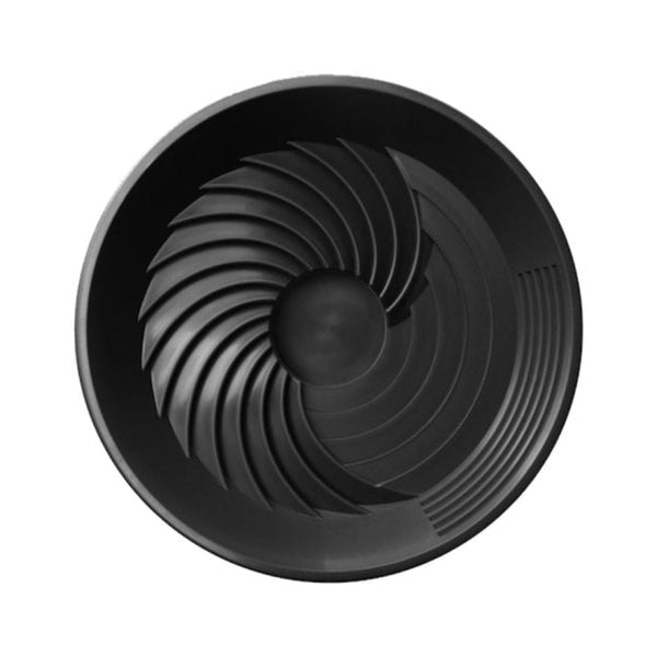 Black | Turbo Pan Gold Pan - 40 cm. Front View Showing Panning Ridges. 