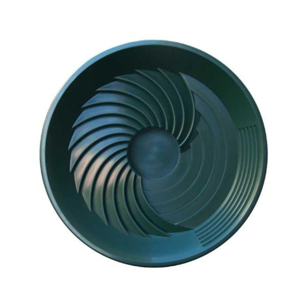 Green | Turbo Pan Gold Pan - 40 cm. Front View Showing Panning Ridges. 