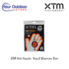 XTM Hand Warmers. Hero image with title and logos