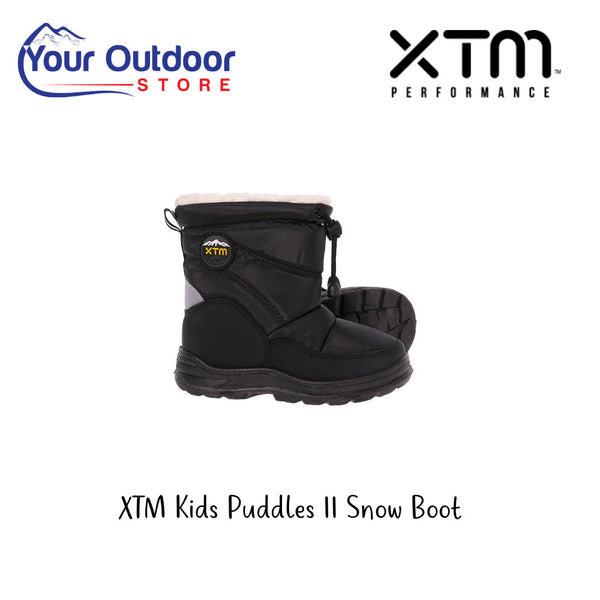 XTM Kids Puddles II Snow Boot. Hero image with title and logos