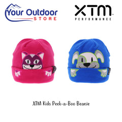 XTM Kids Peek-a-Boo Beanie. Hero Image with both colours, title and logos