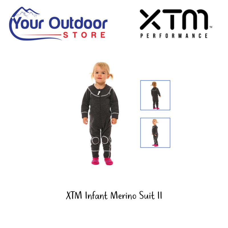 XTM Infant Merino Suit II. Hero image with title and logos