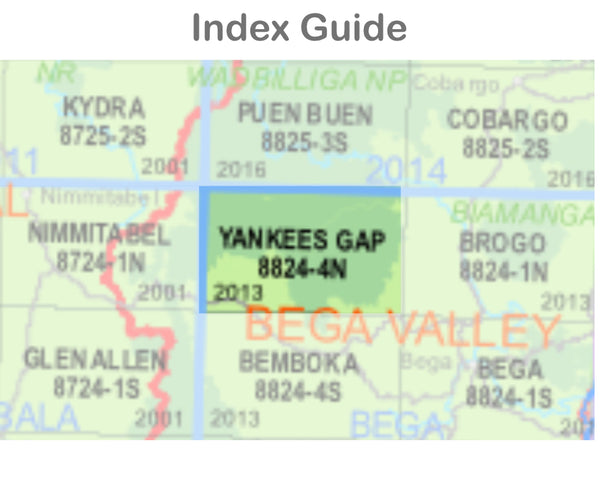 Yankees Gap 8824-4-N NSW Topographic Map 1 25k
