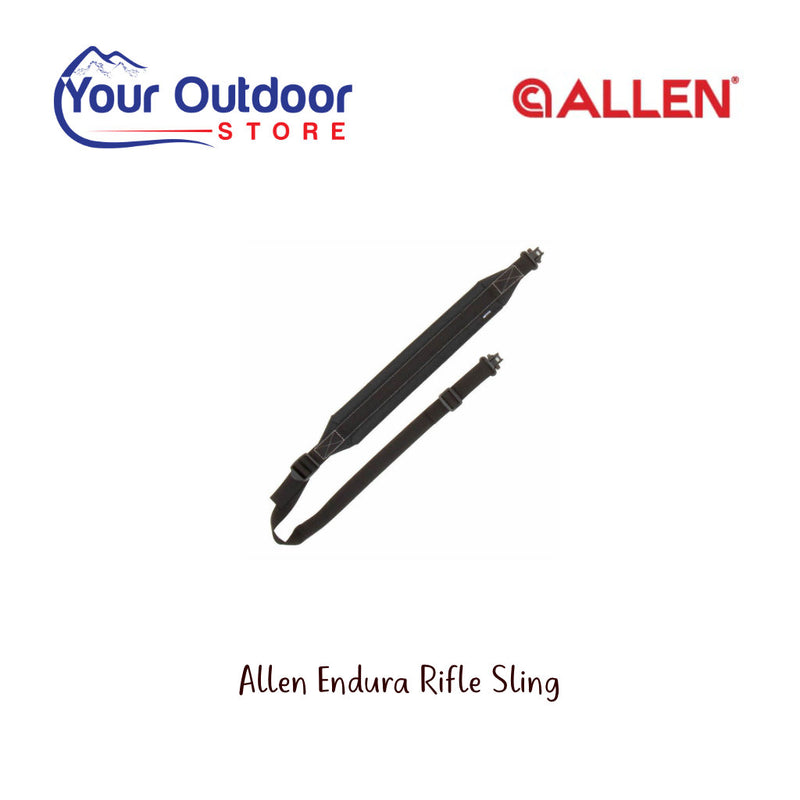 Allen Endura Rifle Sling. Hero image with title and logos