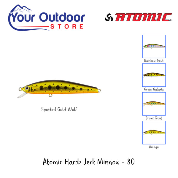 Spotted Gold Wolf | Atomic Hardz Jerk Minnow 80 Suspending- Hero