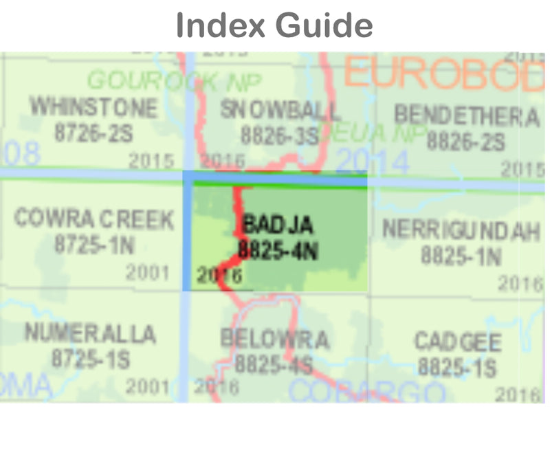 Badja 8825-4-N NSW Topographic Map 1 25k
