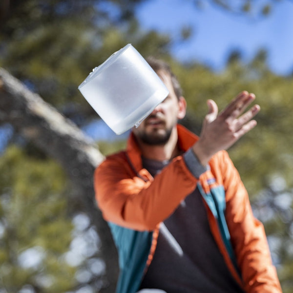 Inflated lantern being thrown