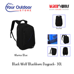 Jet Black Marine Blue | Black Wolf Blackburn Daypack- Hero