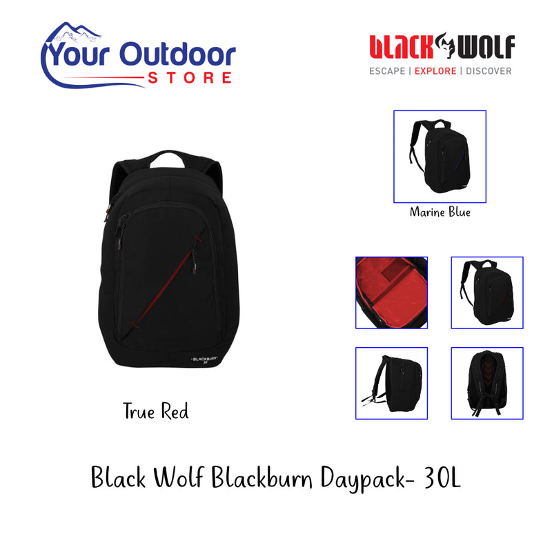 Jet Black True Red | Black Wolf Blackburn Daypack- Hero