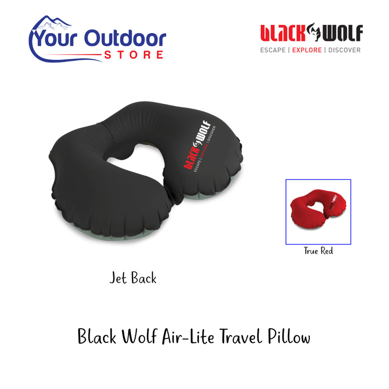 Jet Black | Black Wolf Air-Lite Travel Pillow