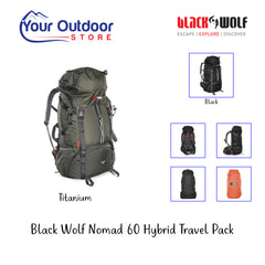 Titanium | Black Wolf Nomad 60 Hybrid Travel Pack- Hero Image