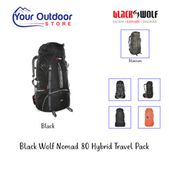 Black | Black Wolf Nomad 80 Hybrid Travel Pack- Hero Image