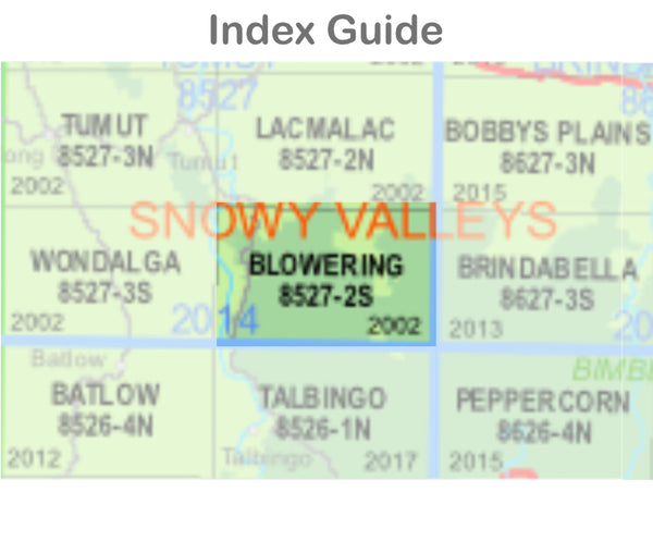 Blowering 8527-2-S NSW Topographic Map 1 25k