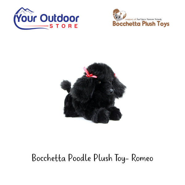 Black | Bocchetta Poodle Plush Toy - Romeo. Hero image with title and logos