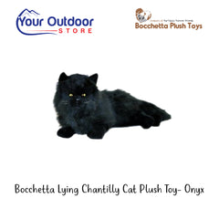 Black Cat | Bocchetta Lying Black Cat Plush Toy - Onyx. Hero image with logo and title