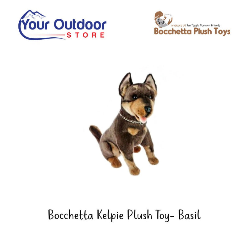Bocchetta Kelpie Plush Toy - Basil. Hero image with title and logo
