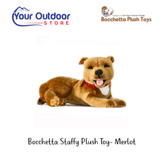 Brown | Bocchetta Staffy Plush Toy - Merlot. Hero image with logo and title