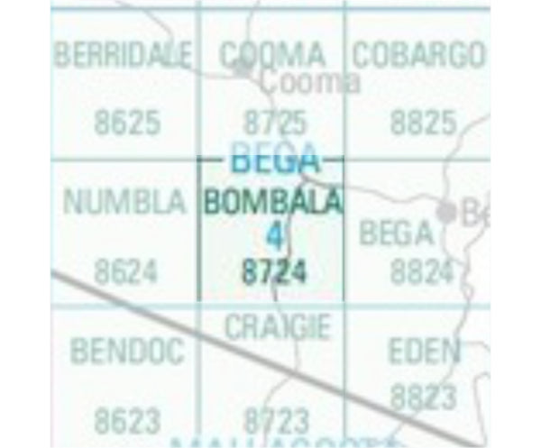 Bombala 8724 NSW Topographic Map 1 100,000 Scale