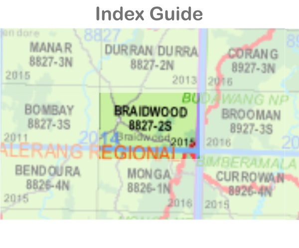 Braidwood 8827-2-S NSW Topographic Map 1 25k