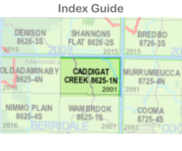 Caddigat Creek 8625-1-N NSW Topographic Map 1 25k