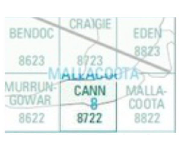 Cann 8722 VIC Topographic Map 1 100,000 Scale