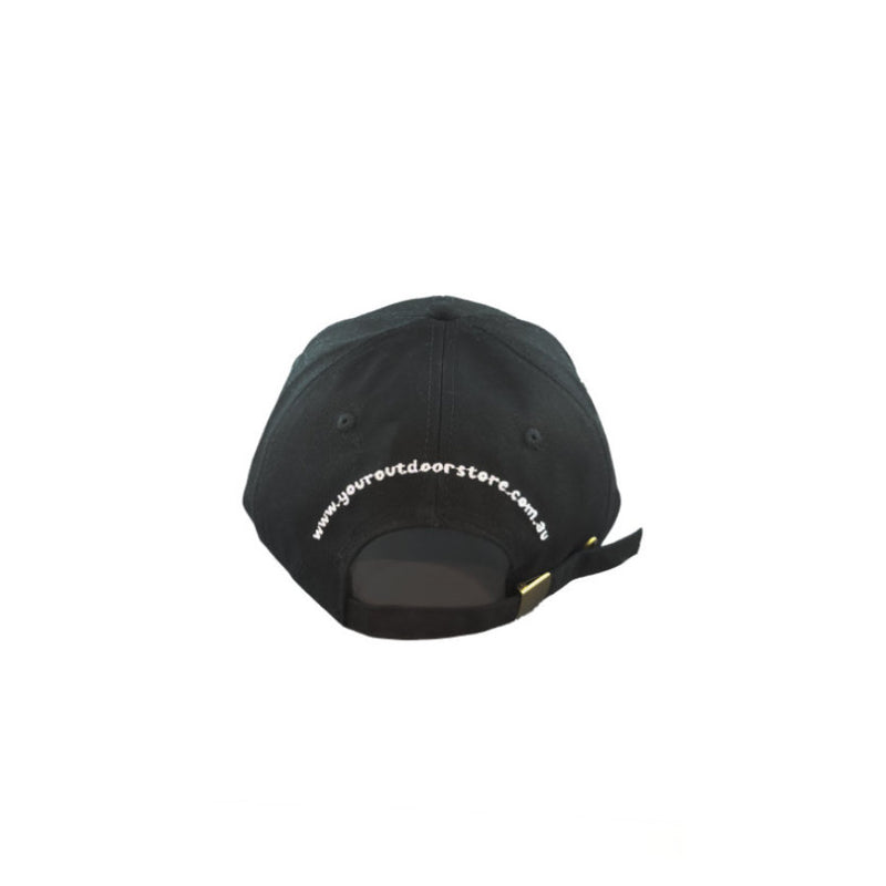 Black | My Cooma Cap Back with white embroidery