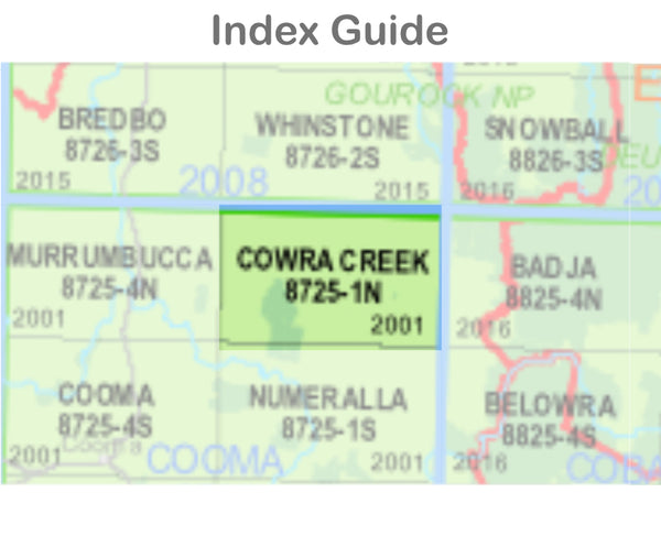 Cowra Creek 8725-1-N NSW Topographic Map 1 25k