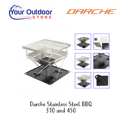 Darche Stainless Steel BBQ. Hero image with image insert and logos
