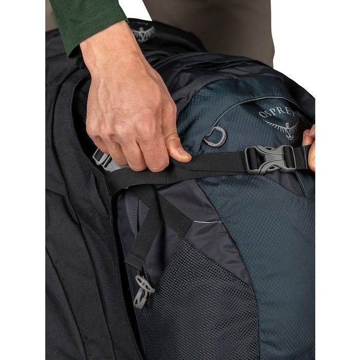 Black | Pack Secured on front of compatible larger Osprey Pack