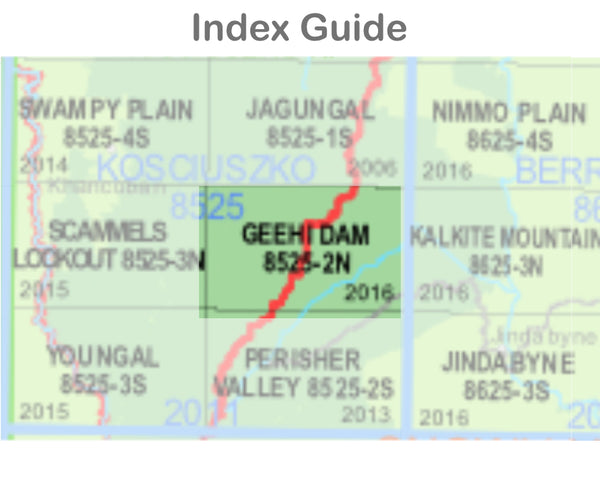 Geehi Dam 8525-2-N NSW Topographic Map 1 25k