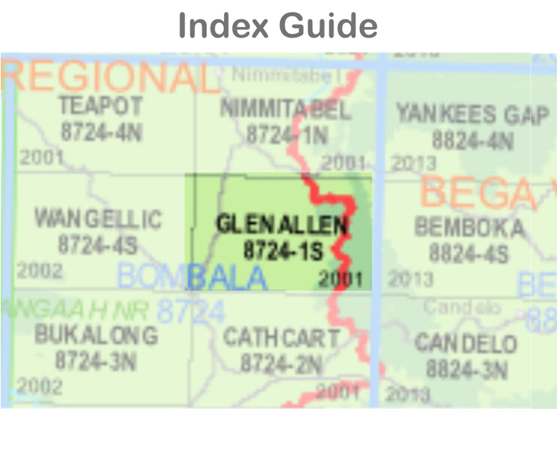Glen Allen 8724-1-S NSW Topographic Map 1 25k