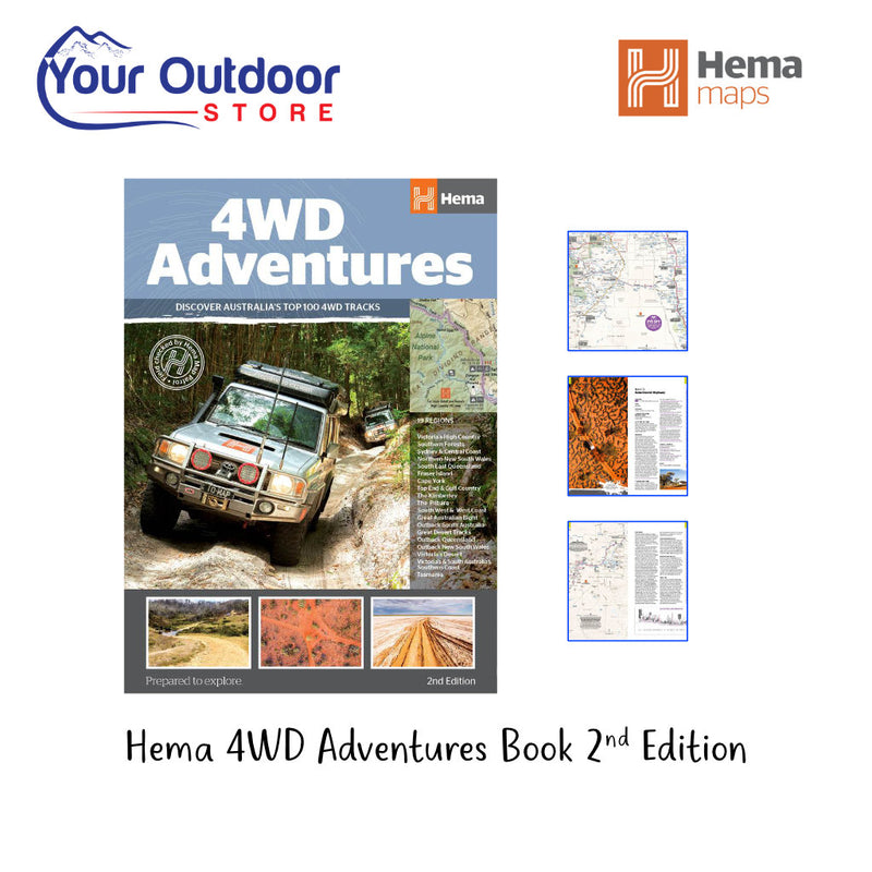 Hema 4WD Adventures Book 2nd Edition. Hero image with title and logos