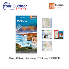 Hema Victoria State Map 9th Edition. Hero image with title and logos