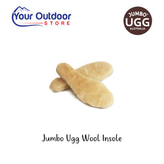 Jumbo Ugg Australian Wool Insole. Hero image with title and logos