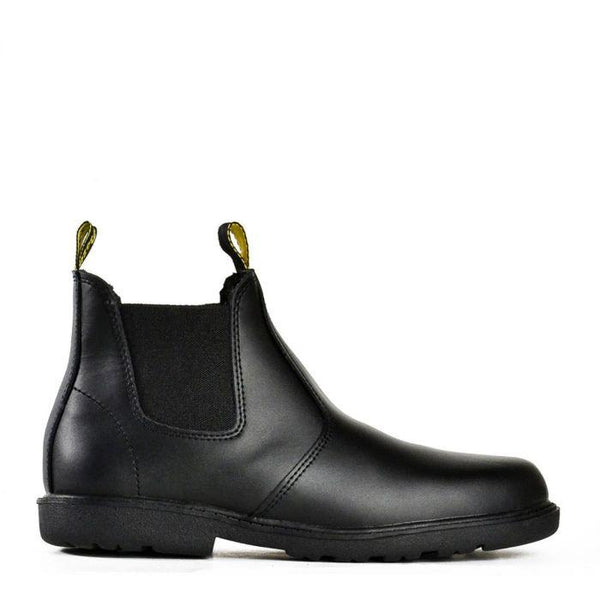 Black | Bata Kanga Elastic Sided Pull Up Kids Boots Side Angle